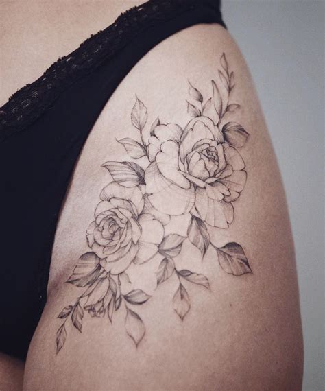 rose hip bum and thigh tattoos|11+ Rose Hip Tattoo Ideas That Will Blow Your Mind!